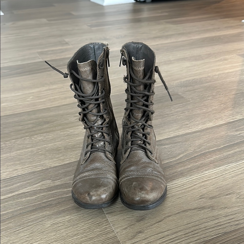 Steve Madden Combat Leather Boots